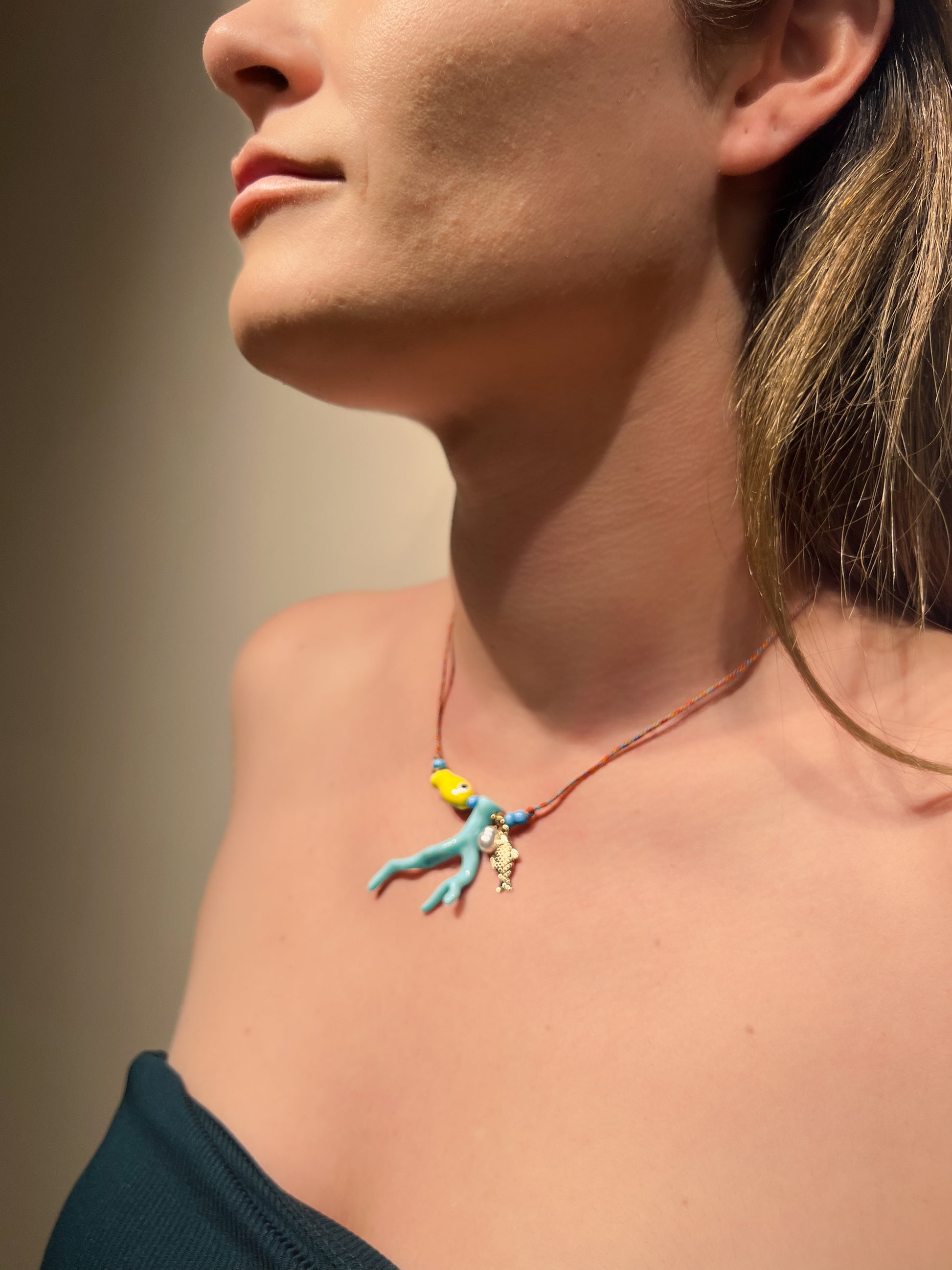 Collar Coral Turquesa
