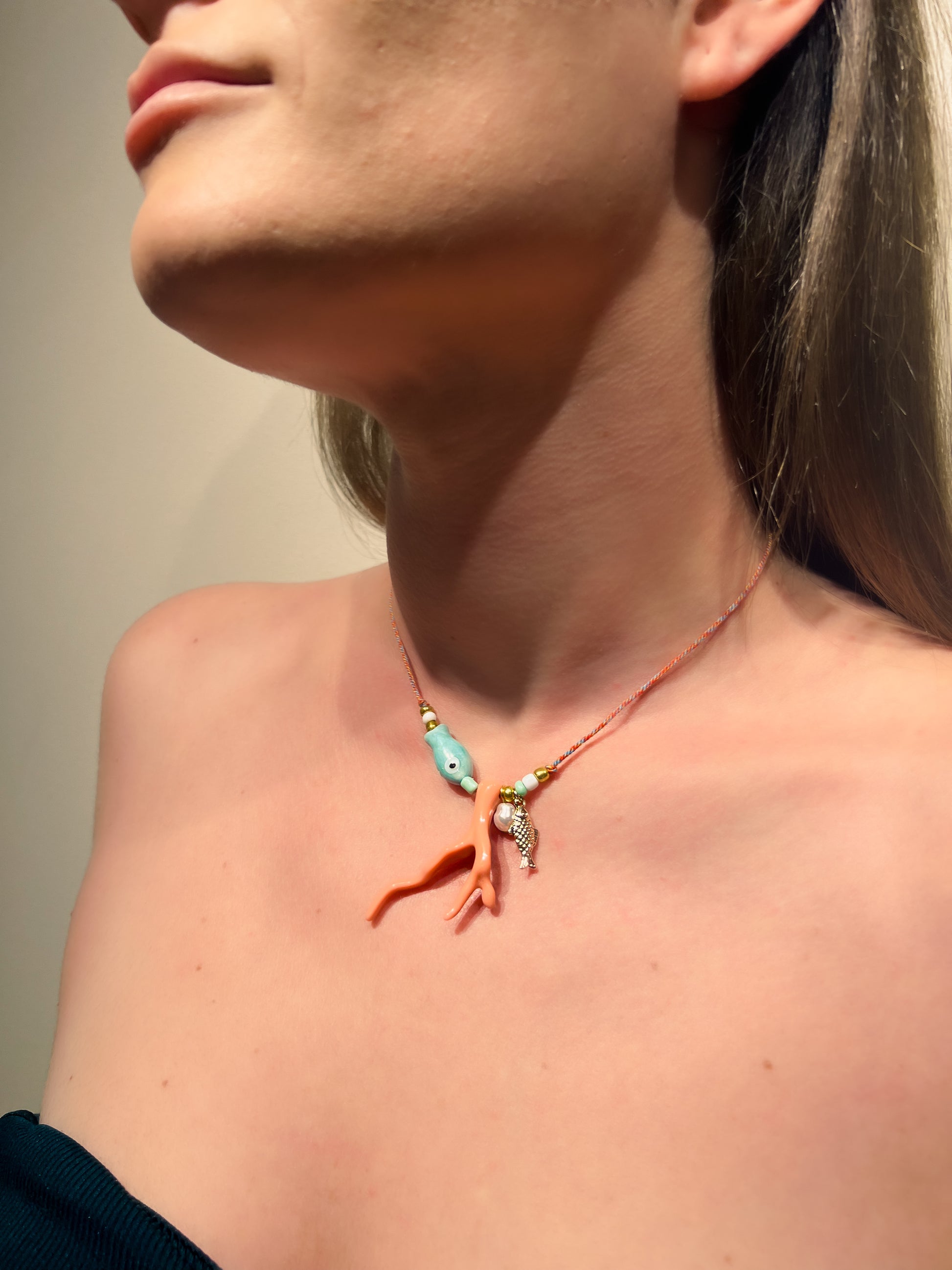 Collar Coral Naranja