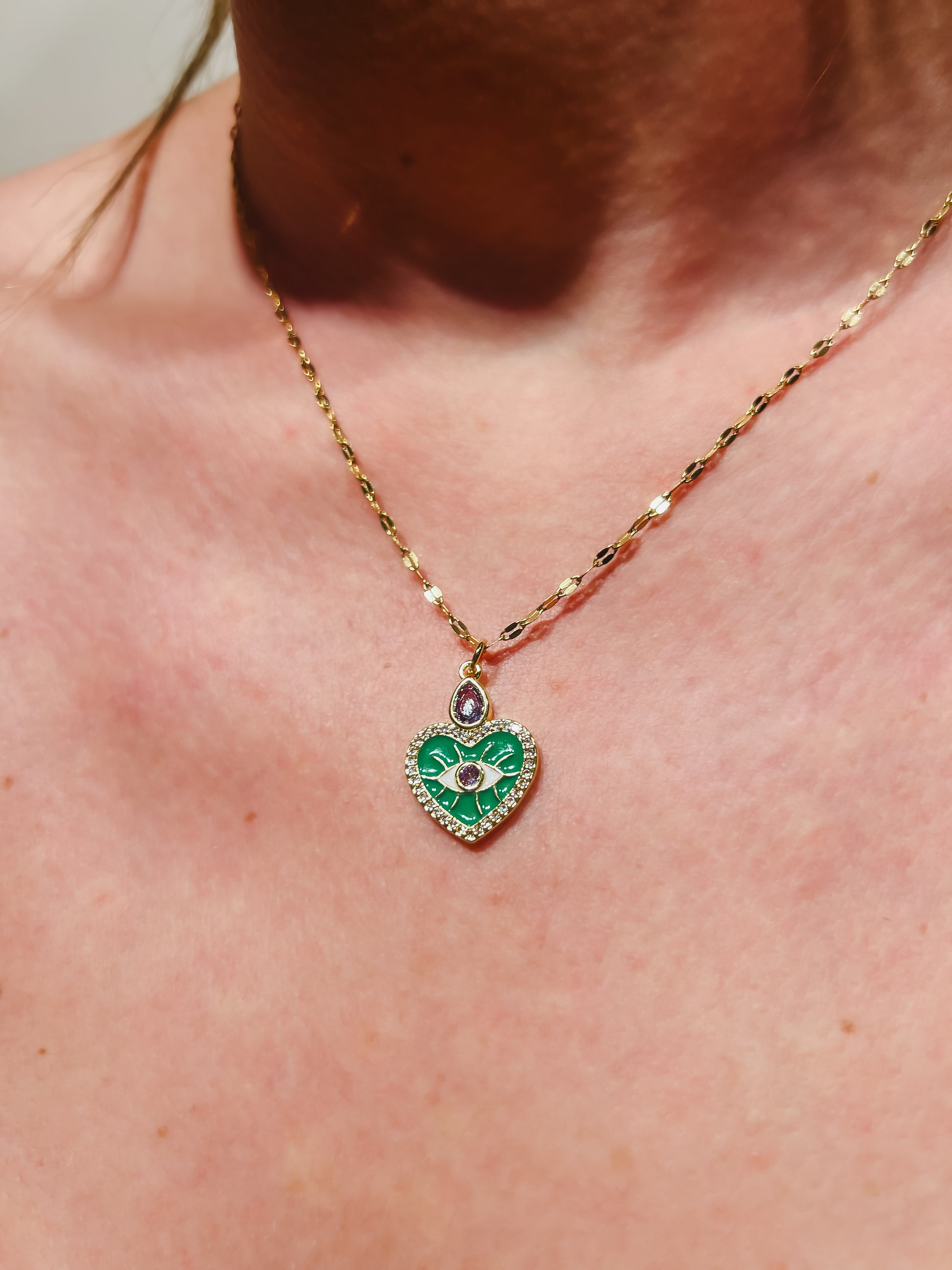 Collar Corazón Verde