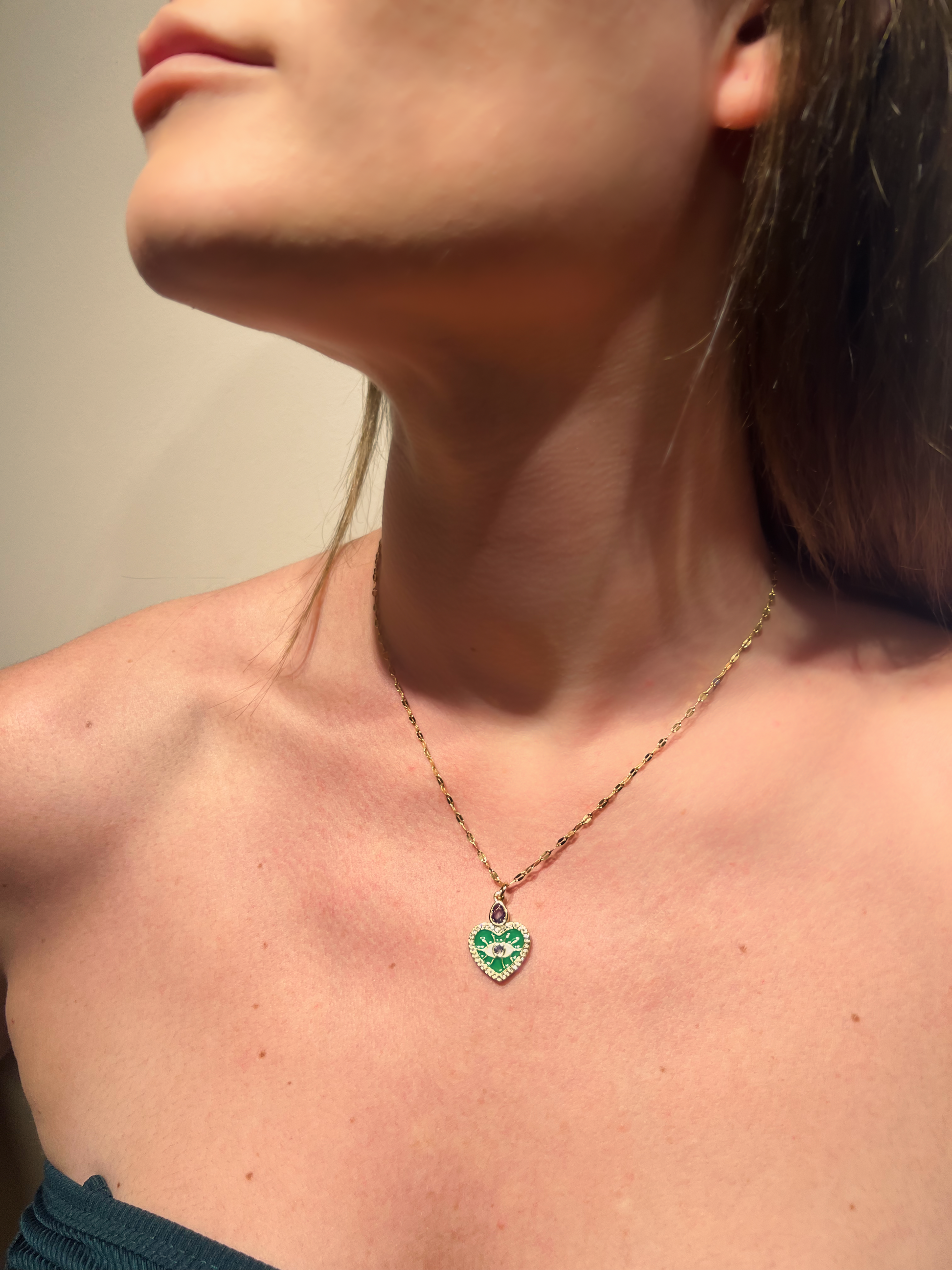 Collar Corazón Verde